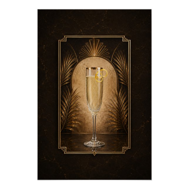 Affiche Art Déco French 75 | Décoration de bar (Devant)