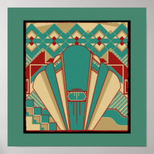 Affiche Art Deco Geometric Pattern