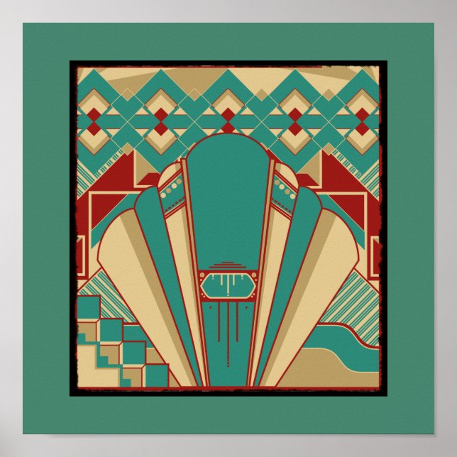 Affiche Art Deco Geometric Pattern (Devant)