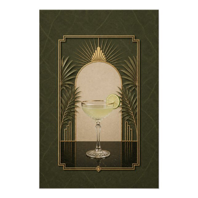 Affiche Art Déco Gimlet | Décoration de bar (Devant)