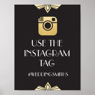 Affiche Art Deco Instagram Bar Sign 20s Wedding Reception