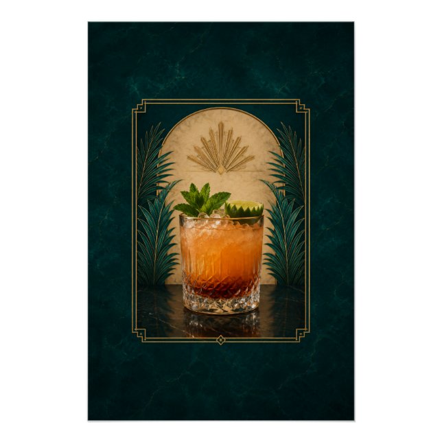 Affiche Art Déco Mai Tai | Art de bar (Devant)