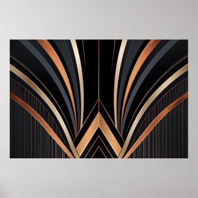 Affiche Art Deco Metallic Geometric Elegance (Devant)