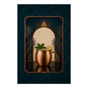 Affiche Art Déco Moscow Mule Décoration de bar
