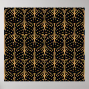 Affiche Art Déco, motif minimaliste vintage.