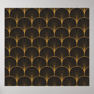 Affiche Art Déco, Motif Vintage géométrique.