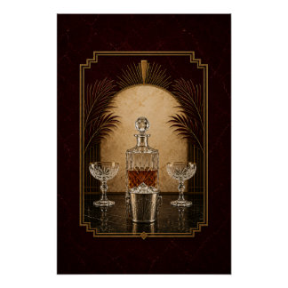 Affiche Art Déco Nature Morte Carafe | Art de Bar