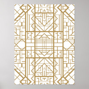 Affiche Art deco,nouveau,gold,white,chic,vintage,elegant,t