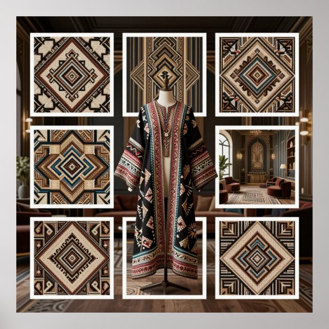 Affiche Art Deco Opulence Geometric Patterns V HER_XHU_001 (Devant)