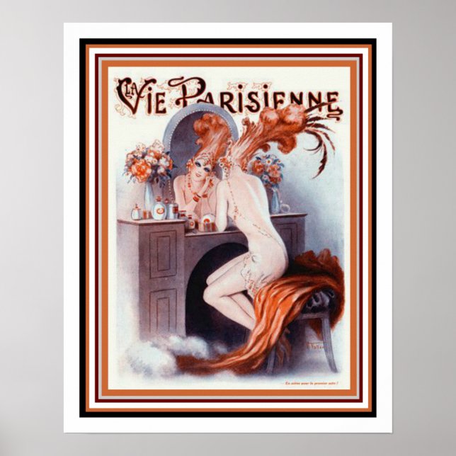 Affiche Art Déco parisienne "Showgirl" 16 x 20 (Devant)