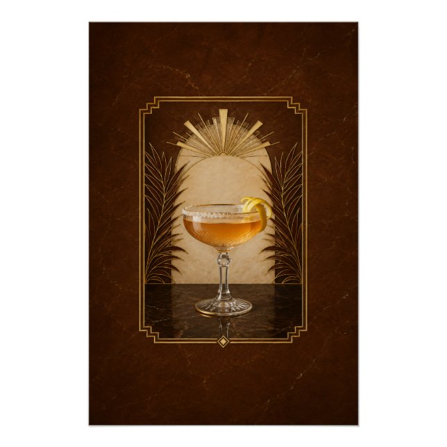 Affiche Art Déco Sidecar | Décoration de bar (Devant)