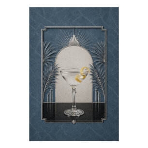 Affiche Art Déco Vesper Décoration de bar