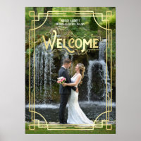 Art Deco Wedding Reception Your Photo Welcome Sign