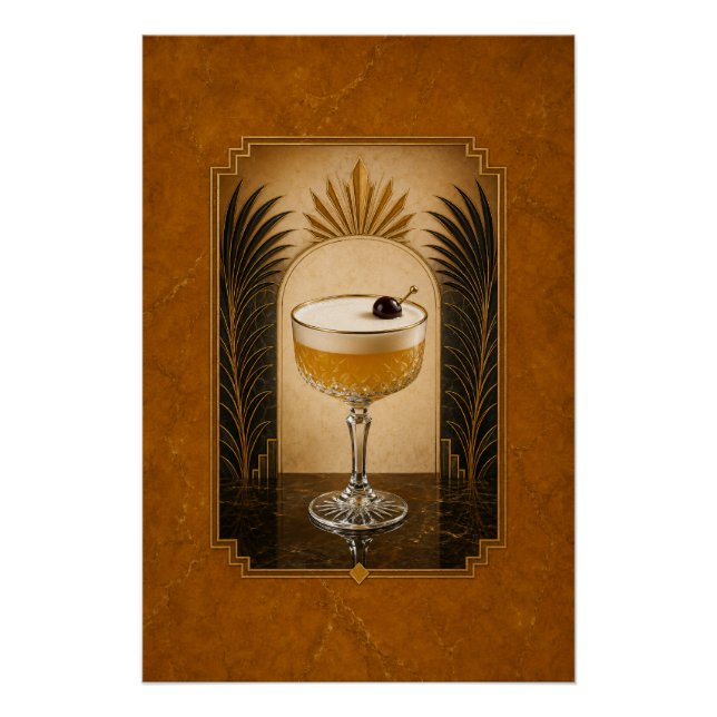 Affiche Art Déco Whiskey Sour | Art de bar (Devant)