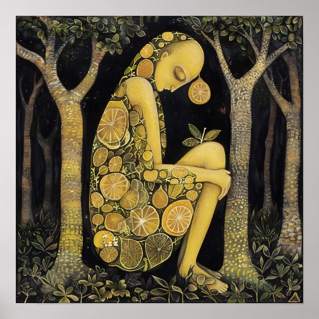 Affiche Art Décoratif Citron Imprimer (Devant)
