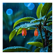 Art Décoratif - Pluie Sur Les Feuilles #2