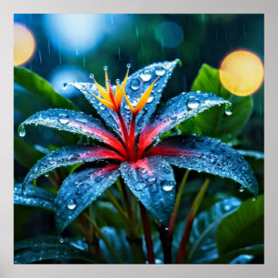 Affiche Art Décoratif - Pluie Sur Les Feuilles #3