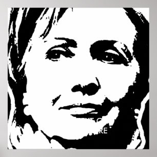 AFFICHE ART D'ENCRE DE HILLARY CLINTON
