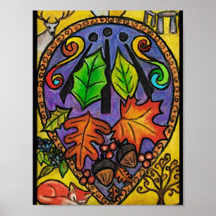Affiche Art d'équinoxe/Mabon/Alban Elfed/Awen d'automne