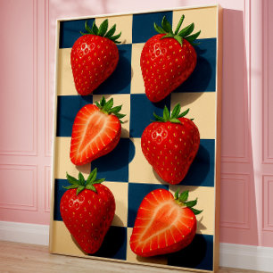 Affiche Art des fraises, Fruit Audacieux