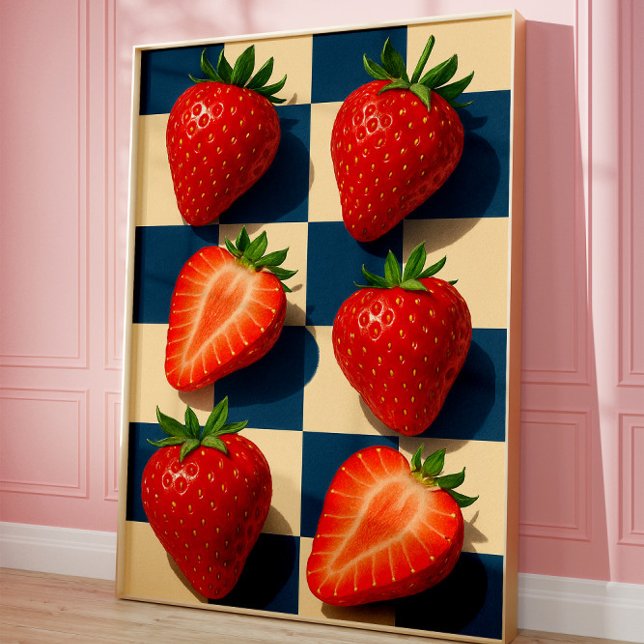 Affiche Art des fraises, Fruit Audacieux (Strawberry art)