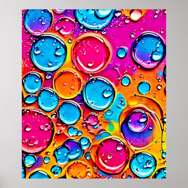 Affiche Art des gouttes d'eau Abstraites (Devant)