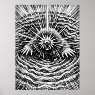 Affiche Art des vibrations terrestres de la taupe à étoile