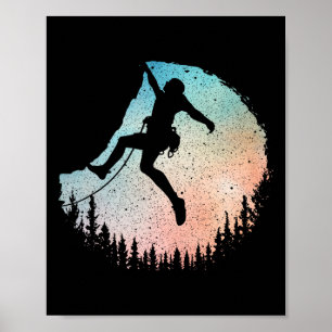 Affiche Art d'escalade pour hommes femmes grimpeur de mont
