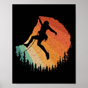 Affiche Art d'escalade pour hommes femmes grimpeur de mont