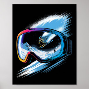 Affiche Art d'exposition multiple Ski Montagne Ski Neige G