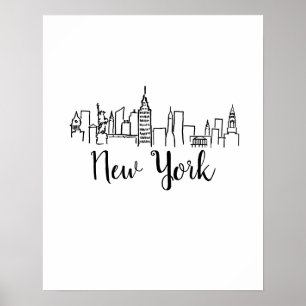 Affiche Art d'illustrations Skyline de New York