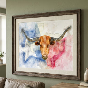 Affiche Art d'impression à l'aquarelle représentant une va