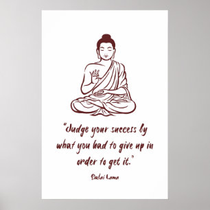 Affiche Art d'impression de citation du Dalaï Lama Bouddhi