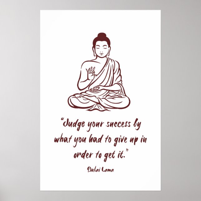 Affiche Art d'impression de citation du Dalaï Lama Bouddhi (Devant)