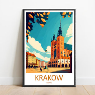 Affiche Art d'impression de voyage de Cracovie Cracovie dé
