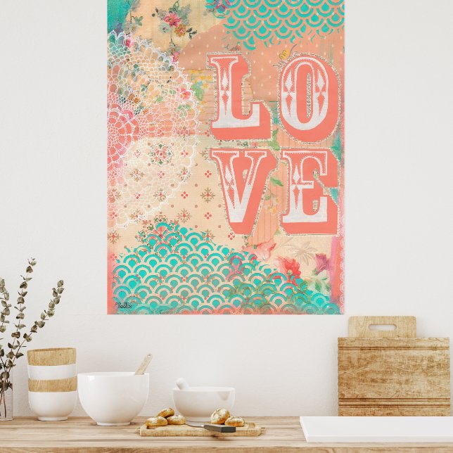 Affiche Art d'impression mixte de l'amour Artiste (Cuisine)