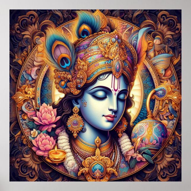Affiche Art Divin Blue Krishna (Devant)