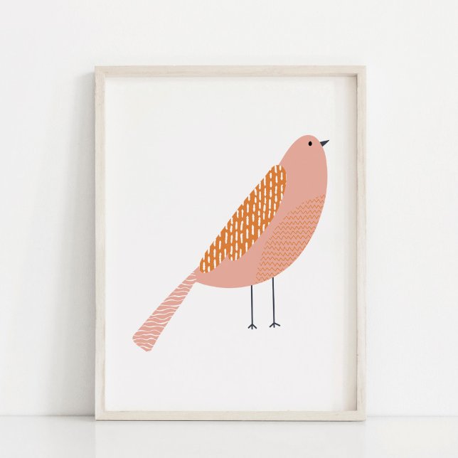 Affiche Art d'oiseau dessiné à la main moderne et minimal (Créateur téléchargé)