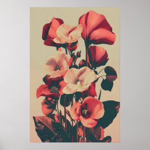 Affiche Art dramatique de l'hibiscus sombre - Floral vinta