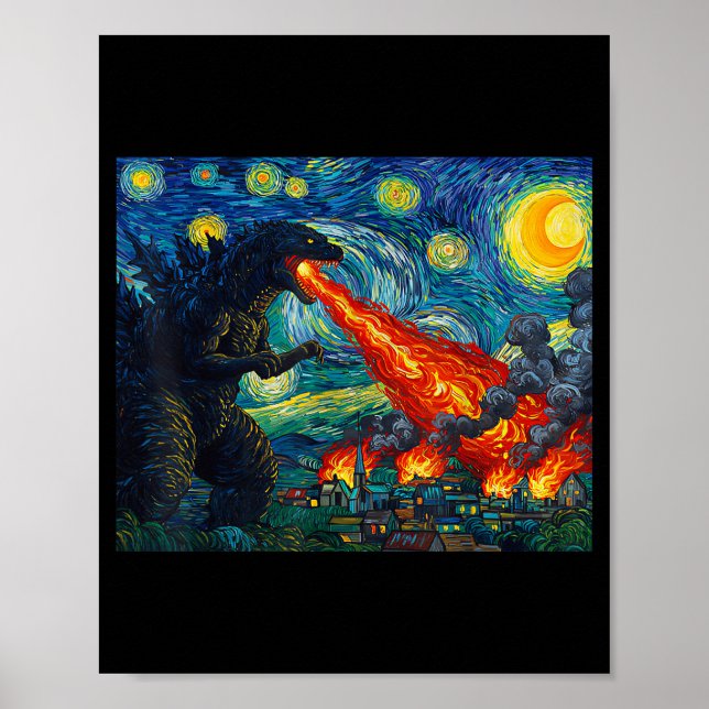 Affiche Art drôle de monstre japonais Kaiju dans Starr de  (Devant)