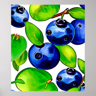 Affiche Art du bleuet frais