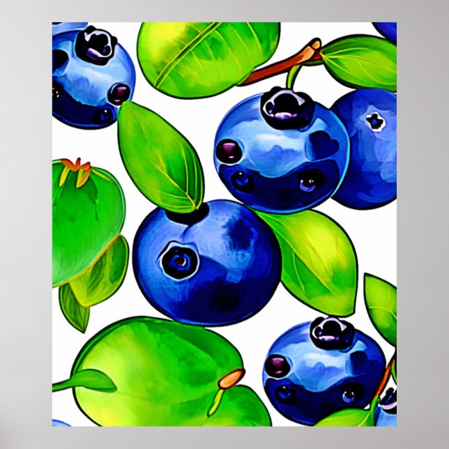 Affiche Art du bleuet frais (Devant)