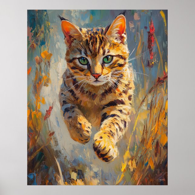 Affiche Art du chat Bengal sauteur (Devant)