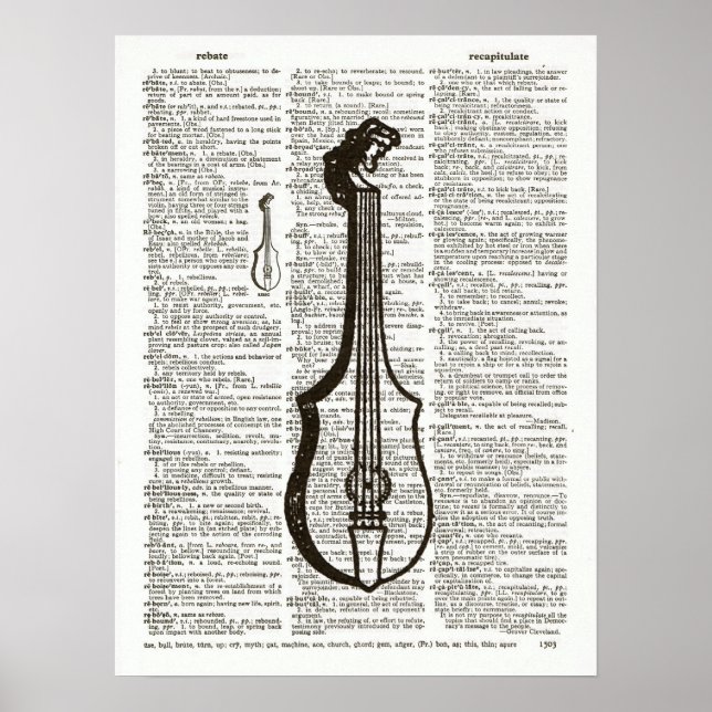 Affiche Art du dictionnaire d'instruments de musique (Devant)