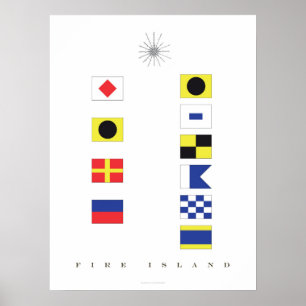 Affiche Art du drapeau nautique de l'île Fire