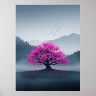 Affiche Art du Japon Cerisier en Fleur