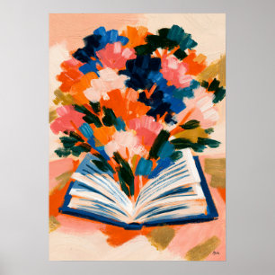 Affiche Art du livre floral fauve pour les amoureux des li