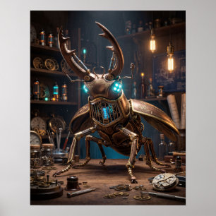 Affiche Art du Lucane mécanique en bronze