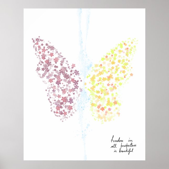Affiche Art du mur acrylique de liberté (Devant)