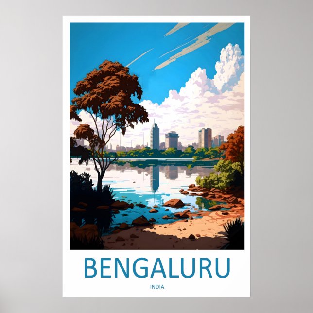 Affiche Art du mur de voyage de Bengaluru Art du mur de Be (Devant)